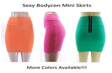 BEBE Women's High Waisted Zip Back BodyCon Mini Skirt