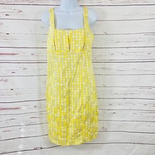 Calvin Klein Dress Women’s 8 Yellow/Sheath Polka Dots Sleeveless Party Career