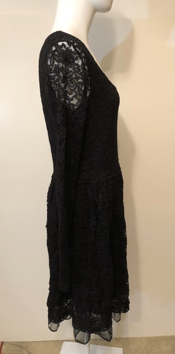 Stetson Black Lace Dress Medium Long Sleeve Great Condition M Stetson Black Lace Dress Medium Long Sleeve Great Condition M