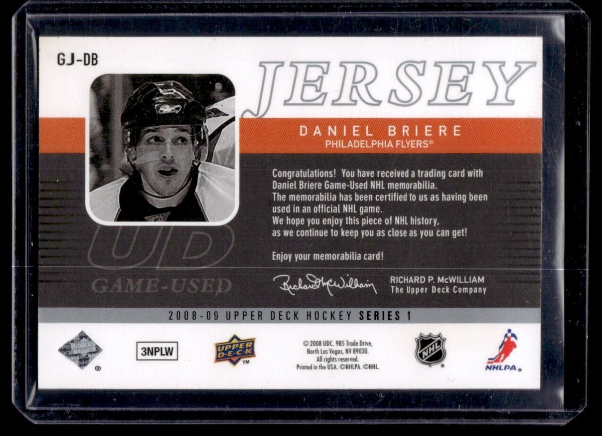 2008-09 Upper Deck Game Jerseys Daniel Briere Philadelphia Flyers