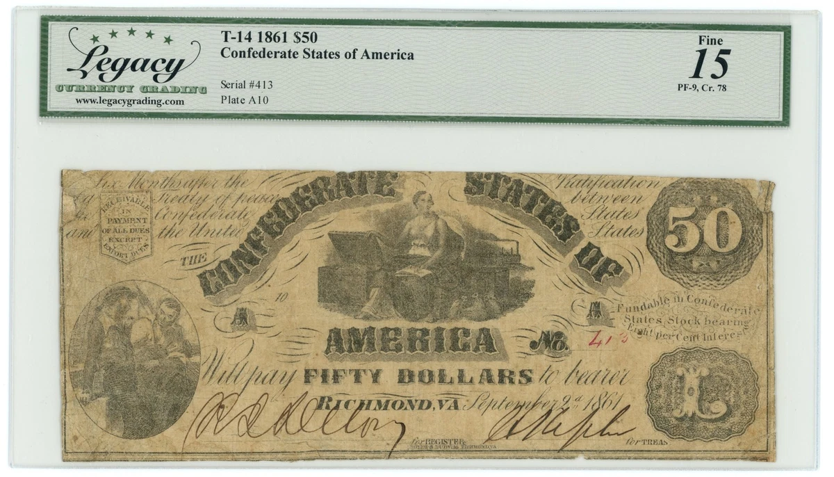 Grade 15 US Confederate Currency for sale | eBay