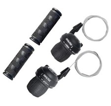 Bike Twist Grip Shifters 3x7 3x6 Speed Set MTB 21/18 3 6/18 speed-With Grips