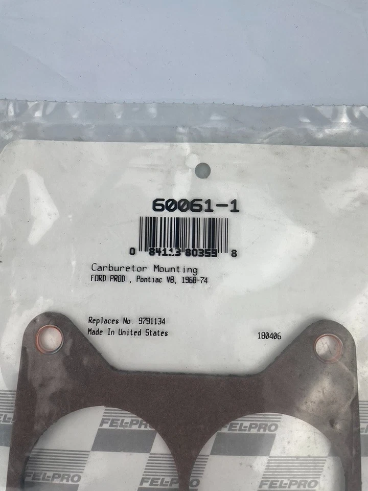 Прокладка крепления карбюратора Fel-Pro 60061-1 для некоторых моделей Ford, Pontiac 1968-1974 - Изображение 3 из 4