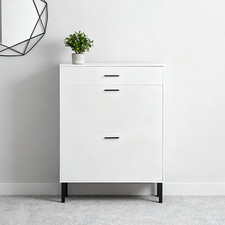 Schuhschrank 2 Klappen Schuhkipper 109cm Schuhregal für 11-16 Paar Schuhe