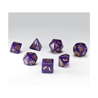 Q-Workshop Dice Dice set - Cats, Purrito (7) New