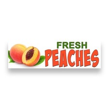 FRESH PEACHES Vinyl Banner Size Options Vinyl Banner with Optional Sizes Made
