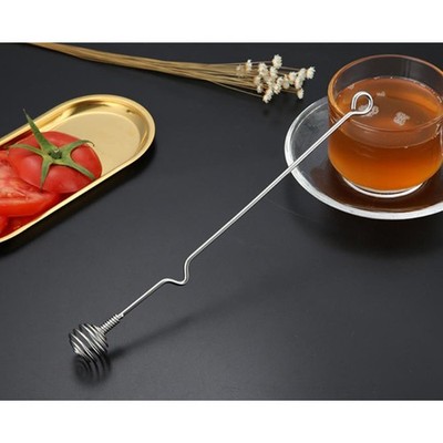 Reusable Stainless Steel Honey Stirrer Set for Drinking Syrup Silver Tone