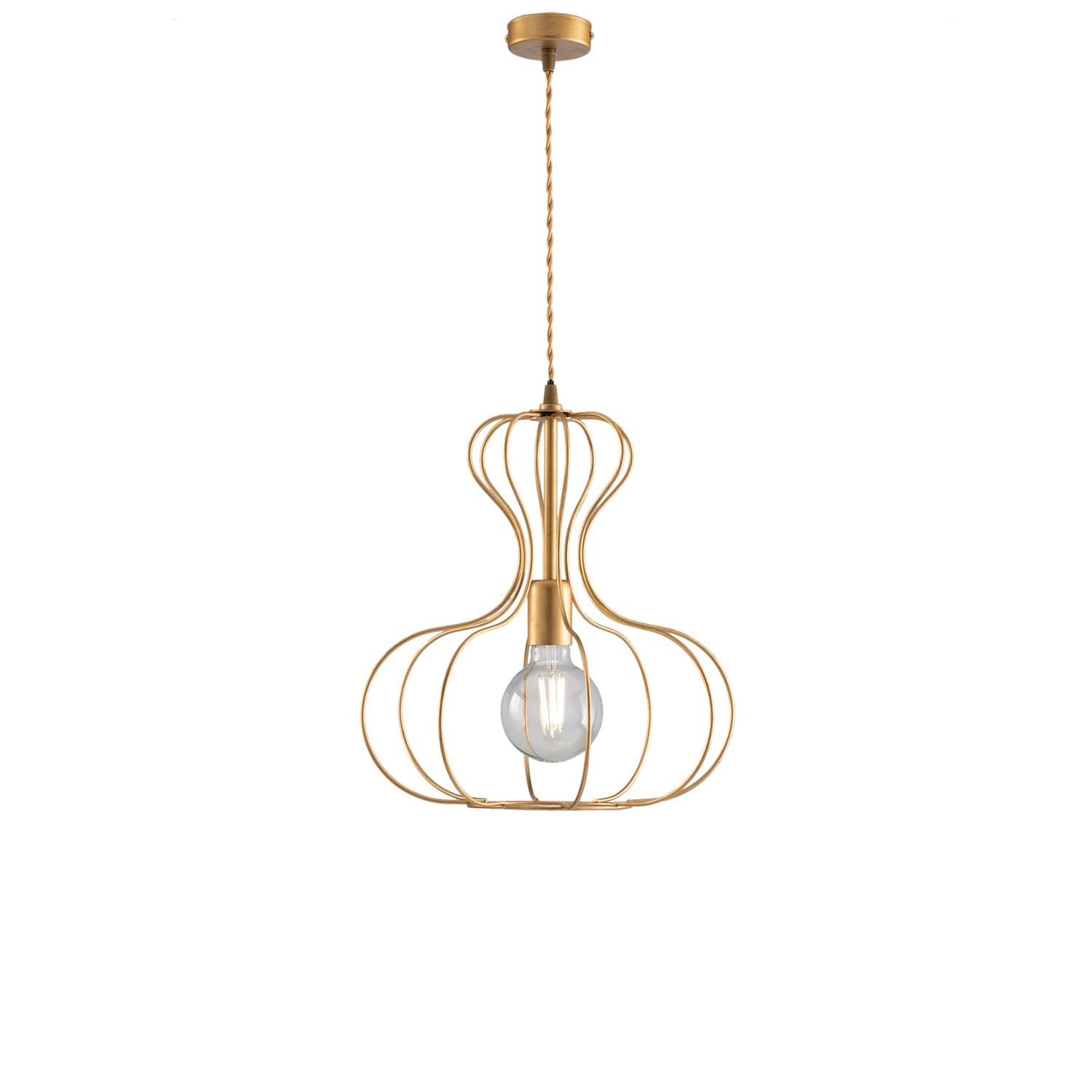 Sospensione Industrial Titty 1 Luce Ferro Laccato Oro