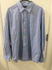 Tommy Hilfiger Men's XL Classic Fit Striped Button-Down Shirt Blue White Red