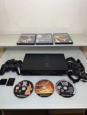 Playstation 2 PS2 SCPH-30001R, 6 Video Games, Controller, Memory Card Bundle Lot