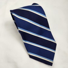 Vintage Brooks Brothers Makers 100 Silk Made In USA Men s Necktie Striped Blue