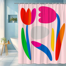 Colorful Floral Shower Curtain - Modern Design for Kids Bathroom