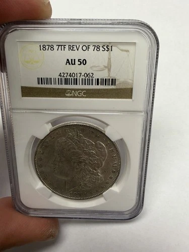 1878 7TF Rev of 78 S NGC AU50 Morgan Silver Dollar $1