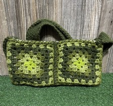Crocheted Handmade Granny Square Purse Shoulder Bag 10 X 5 Free Shipping