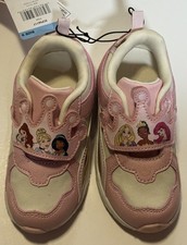 Disney Princess Light Up Sneakers Hook  Loop Girls Size 9 NWT
