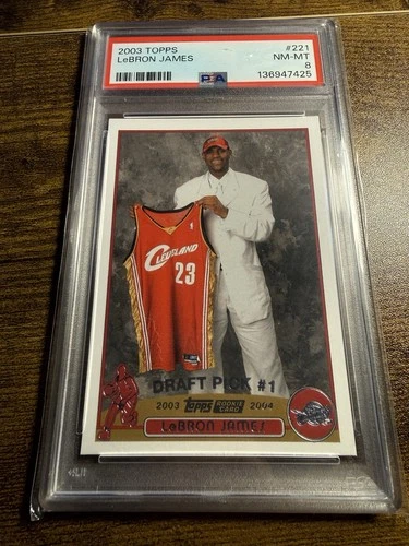 Topps 2003 LeBron James Rookie Card #221 PSA 8