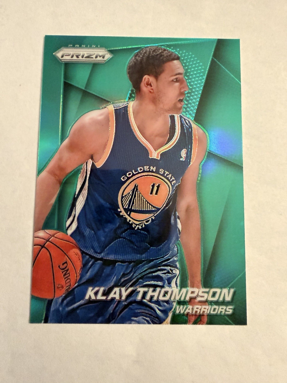 2014-15 Prizm Klay Thompson #126 Green Prizm Warriors