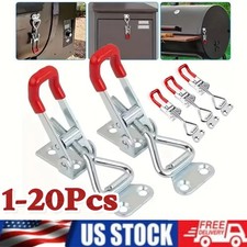 2X Heavy Duty Steel Toggle Latch Catches Adjustable Lock Clamp For Boxes Case