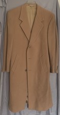 Vintage Men's Lauren Ralph Lauren Cashmere Blend Beige Overcoat US 40R