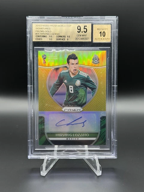 2018 Panini Prizm World Cup Hirving Lozano “chucky” Gold Auto /10 BGS 9.5 Gem 10