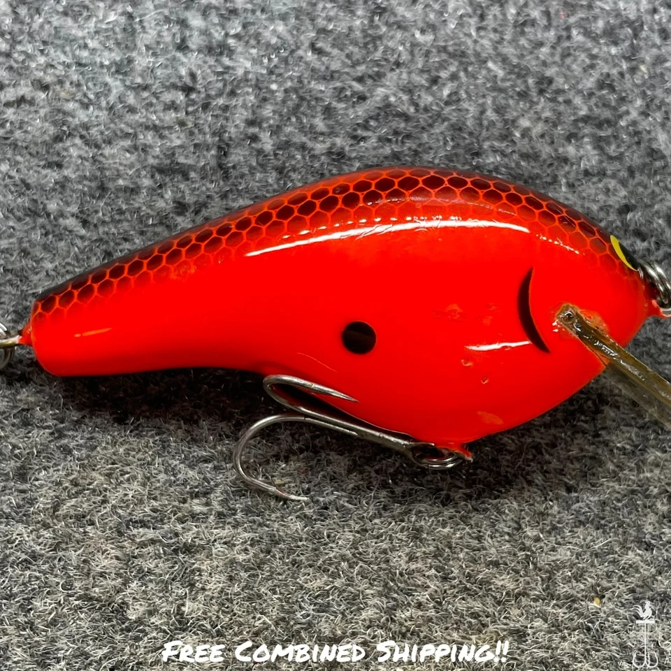 Bagley's Balsa B3, BB3 All Brass Vintage Crankbait 0FO Black Fire Orange BB3-0FO - Image 3 of 4