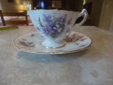 Rossetti Spring Violets 2 7/8" Footed Cup and Saucer(s) Occupied Japan Unused