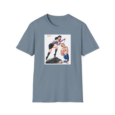 Dominatrix Submissive man by Gene Bilbrew, Softstyle Unisex T-Shirt
