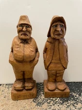 Vintage Hand-Carved Wooden Figures (1st Mate and 2nd Mate) 1997