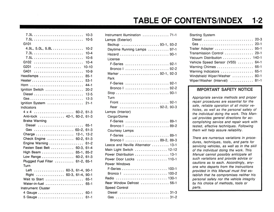 Ford F150-350 1991, manual de solución de problemas de aspiradora eléctrica Bronco Foto 3 de 4