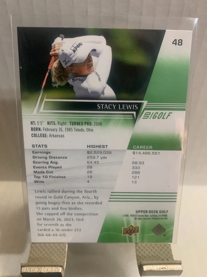 2024 Upper Deck Golf Stacy Lewis #48 - Image 2 of 2