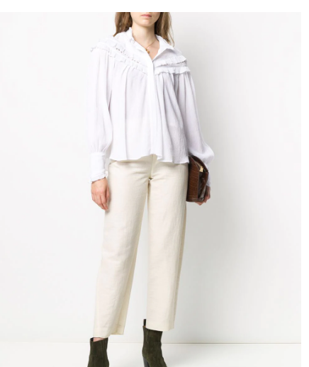 ISABEL MARANT ETOILE◆Ruffle Blouse/36/コットン/WHT/17A030E// Isabel Marant Etoile Izae Women's White broderie Ruffle
