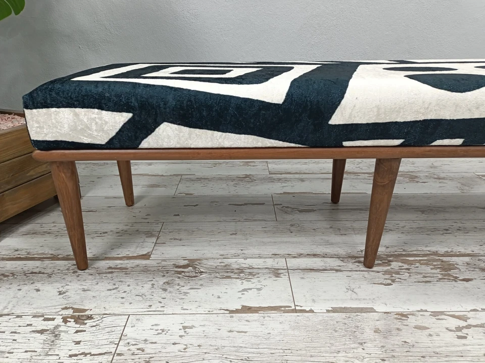 Upholstered ottoman bench, Dining bench, Bedroom Bench, Long bench, Porch bench - Image 3 of 4