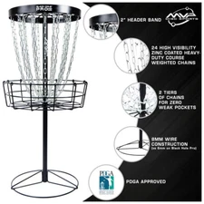 MVP Disc Golf Basket Black Hole Pro HD Catcher Target