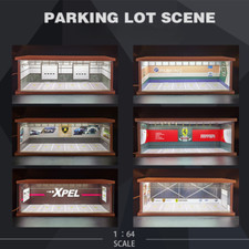 1/64 Diorama Car Garage Model LED Lighting Car Parking Lot Scene Display Model