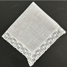 Vintage Lace Edge Wedding Handkerchief Bride Heirloom Cottage Core Dainty