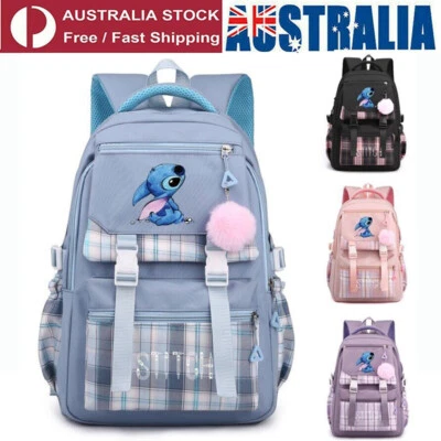 Kids Lilo Stitch Backpack Rucksack Student Handbag Laptop Travel Bag Gifts AU