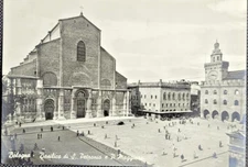 1960 antique postcard BOLOGNA, BASILICA of SAN PETRONIO E P. MAJOR animated