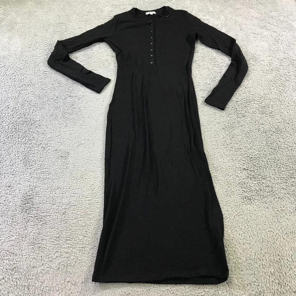 Женское платье Toteme на очень маленьких пуговицах спереди шерсть мериноса Henley макси свитер Dre - Изображение 3 из 4