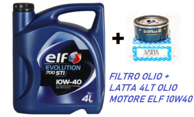 RENAULT PURFLUX OIL FILTER + 4LT ENGINE OIL CAN ELF EVOLUTION STI 10W40