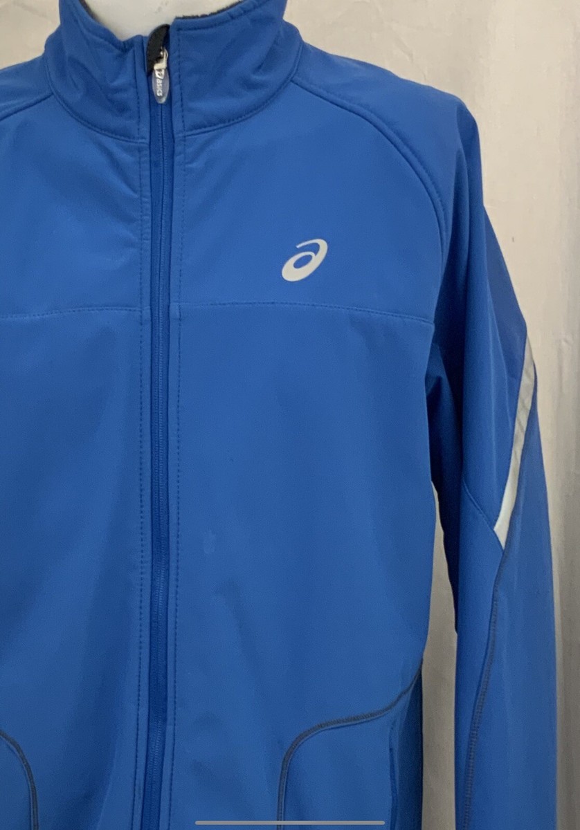 Asics Jacket L Blue Full Zip Pockets Insulated Long Sleeve Asics Jacket L Blue Full Zip Pockets Insulated Long Sleeve