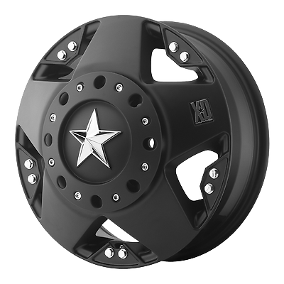 KMC XD Rockstar Black Center Caps for XD775 16x6 17x6 Dually Rims