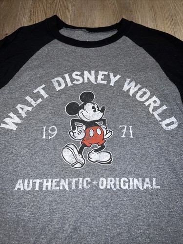Walt Disney World Parks Authentic Since 1971 Raglan Shirt Size S Baseball Tee - Picture 2 of 3