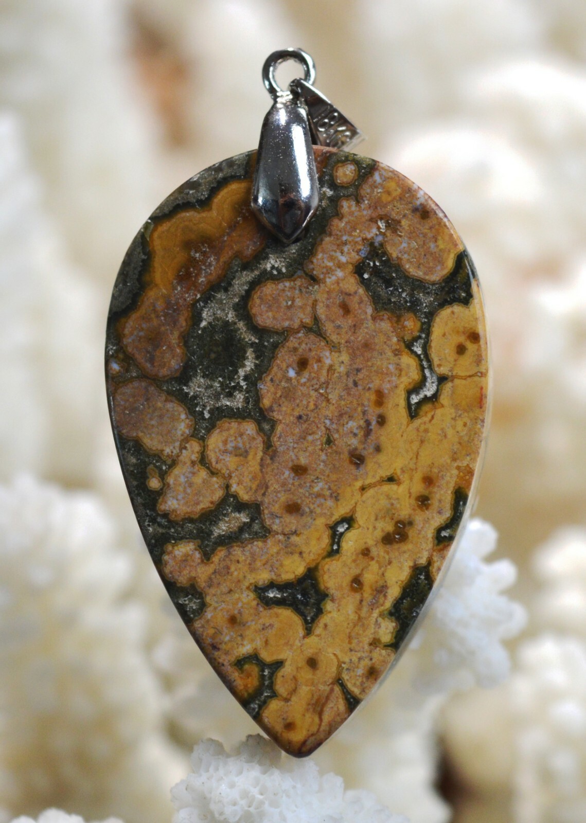 Jaspe océan pendentif pierre naturelle indonésienne de 72 carats pour création bijoux - 2