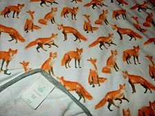 4BD4 Set of 2 Cloud Island FOX Foxes Cotton Terry Hooded Baby Bath Towels Lot