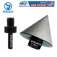2" Diamond Beveling Chamfer Finger Milling Bit Cone Tile Countersink Hex Adapter