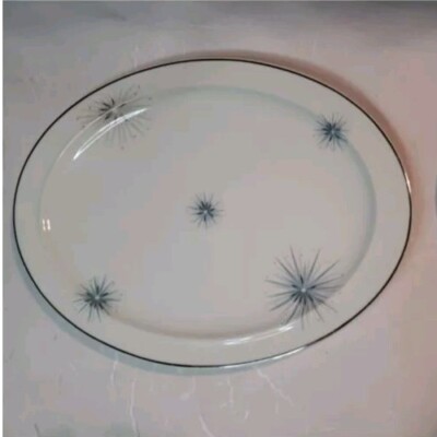 Celestial by Easterling Serving Platter 14 x 10 Atomic Starburst Germany