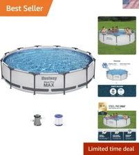 Bestway Steel Pro MAX 10ft x 30in Round Above Ground Pool Set with Filter Pump