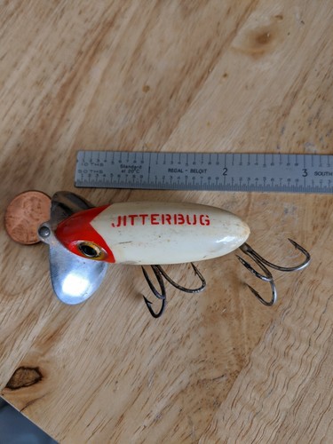 Señuelo de pesca vintage Arbogast jitterbug cabeza roja - Imagen 4 de 5