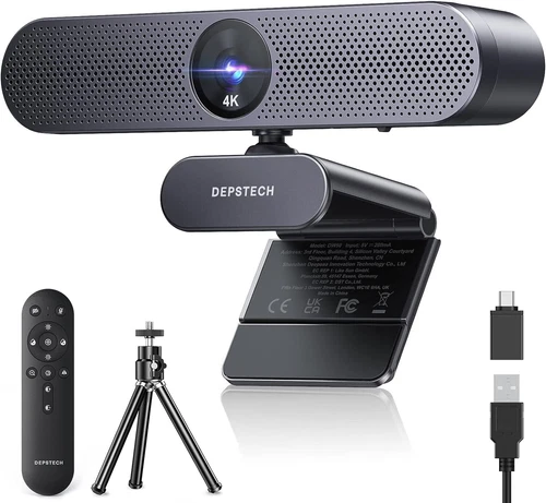 DEPSTECH DW50 Pro 4K Webcam, Ultra HD Webcam with Microphone for PC, 3 x Zoom in