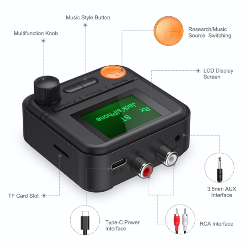 JXTZ Bluetooth 5.2 Transmitter Receiver, HiFi Audio Black-Green | eBay